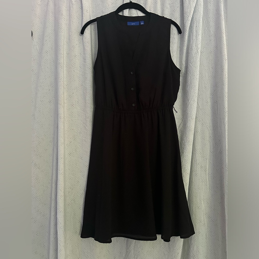Black Sleeveless Button Down Dress